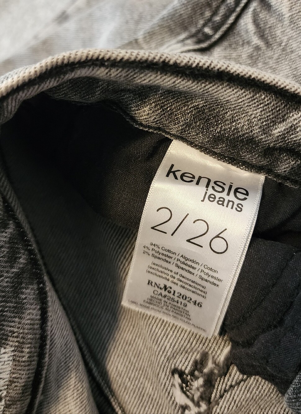 Kensie High‑Rise Straight Jeans Gray Wash Size 2 Waist 24 Inseam 27 - Picture 2 of 6